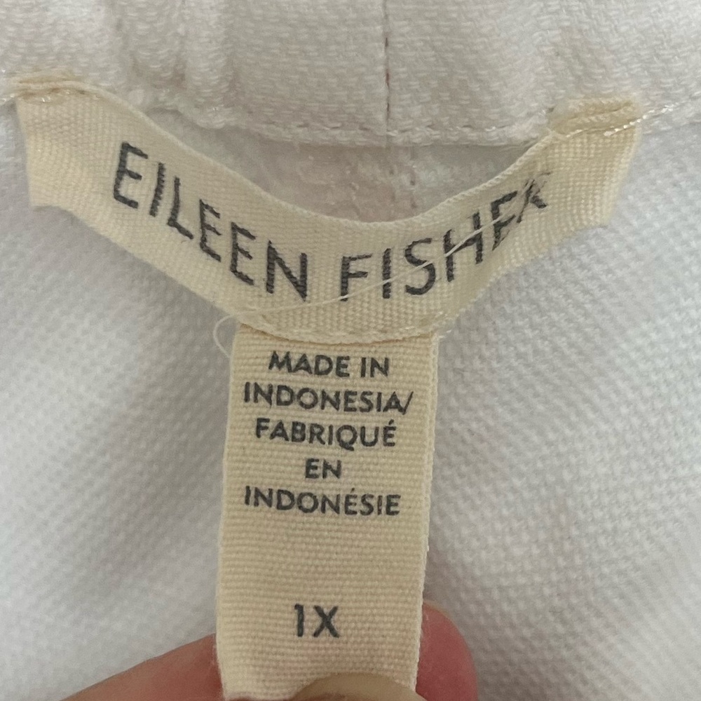 EILEEN FISHER White Cotton Pants Size 1X - Picture 4 of 7